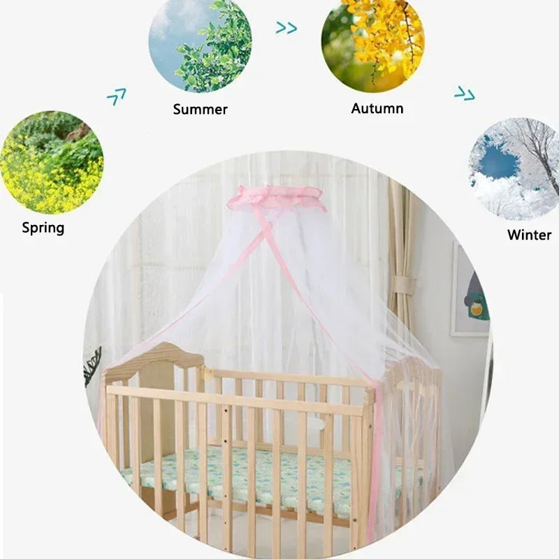 support moustiquaire bébé violet blanc simple minimaliste fixe lit bras rayonnants transparent