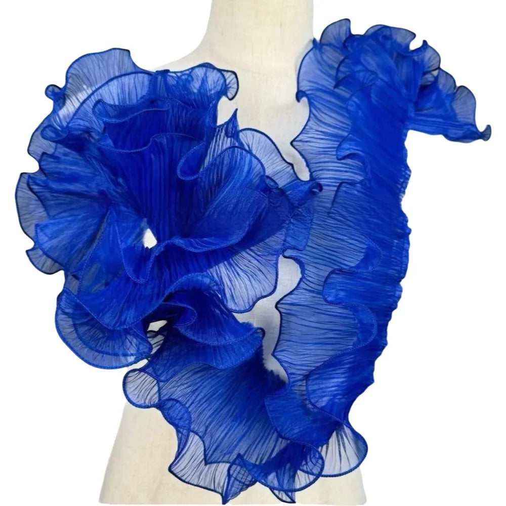 tissu plissé rose clair vert fluo bleu décoration élégante semi transparent fronces dentelle polyester