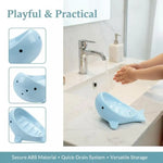 porte savon baleine rose bleu enfantin oculé lisse décoration ludique