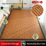 tapis solide rectangle fibre bambou couleur beige bordure marron moderne minimaliste lavage main