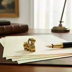 statuettes ramier or métal doré surface texturée aspect vieilli traditionnel décoratif dimensions 4.4cm 3.2cm