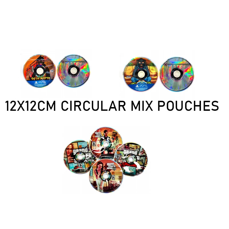 pochettes circulaires multicolores grand theft auto 12x12cm sacs épices poudres alimentaires festifs modernes