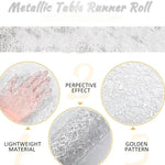 nappe runner festive or argent rose motif ajouré semi transparent mariage table décoration anniversaire