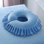 coussin massage violet velours confort sans electricité salon beauté thérapie spa repose visage repose