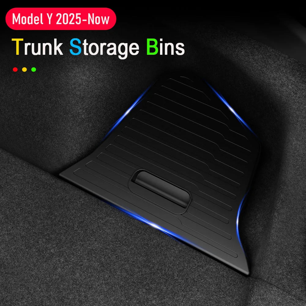conteneurs rangement coffre voiture tesla model juniper 2025 noir texture antidérapante pliables moderne.storage sac