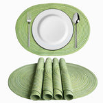 tapis table rectangulaire coton tressé vert moderne antidérapant grande dimension salle manger