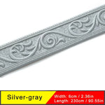 bordure murale autoadhésive 3d argent beige doré cuivre doré motifs floraux élégants décoration mur