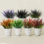 plantes artificielles herbe fine extérieures modernes vert rouge violet pièces