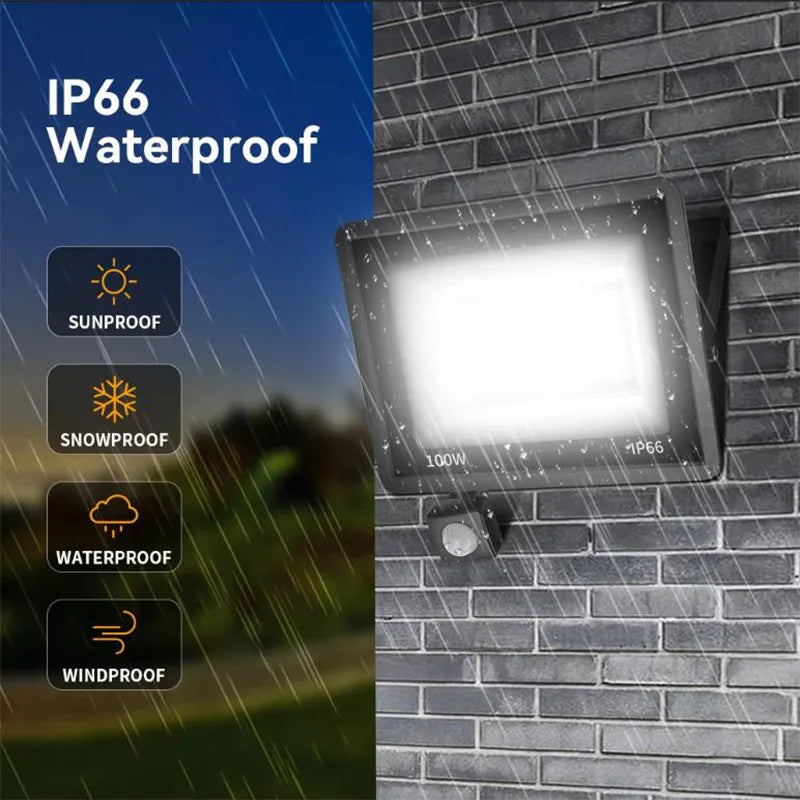 projecteur led moderne noir ip66 extérieur mur capteur mouvement interrupteurs rotatifs adjustableSENSORES