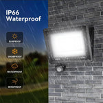 projecteur led moderne noir ip66 extérieur mur capteur mouvement interrupteurs rotatifs adjustableSENSORES