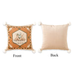 Coussins décoratifs carrés motif floral roses vintage beige lit canapé chambreextérieur
