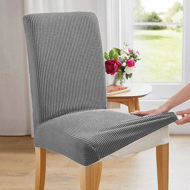 housse chaise marron foncé jacquard moderne élasthanne polyester extensible maison salon mariage