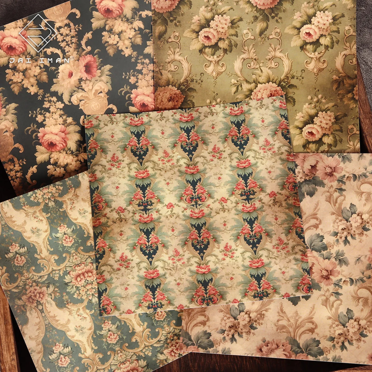 stickers autocollants décoratifs floral rococo baroque vintage classique vert beige noir rose bleu opalets