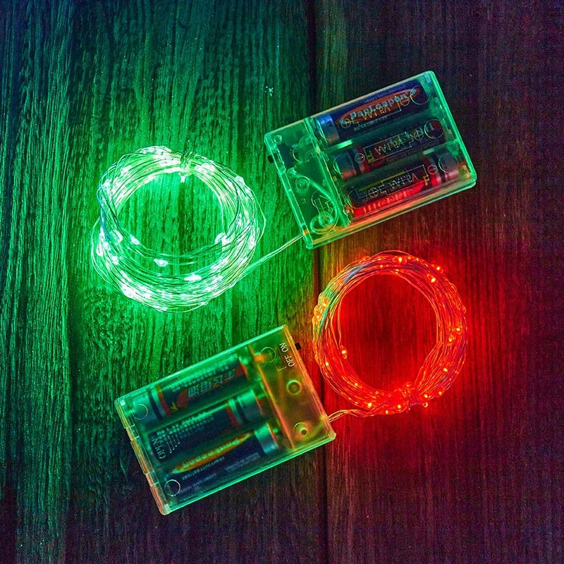 guirlande lumineuse led fil cuivre décoration extérieur mariage fête jardin batterie piles rechargeables