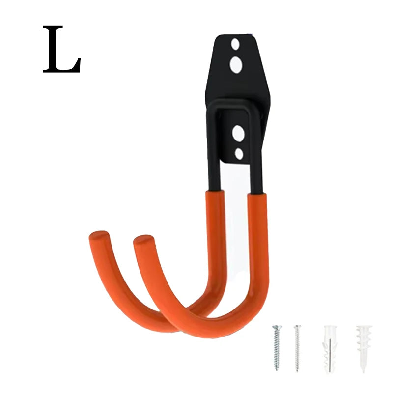 crochet mural moderne orange noir vis œilllets support rangement outils garage vélos