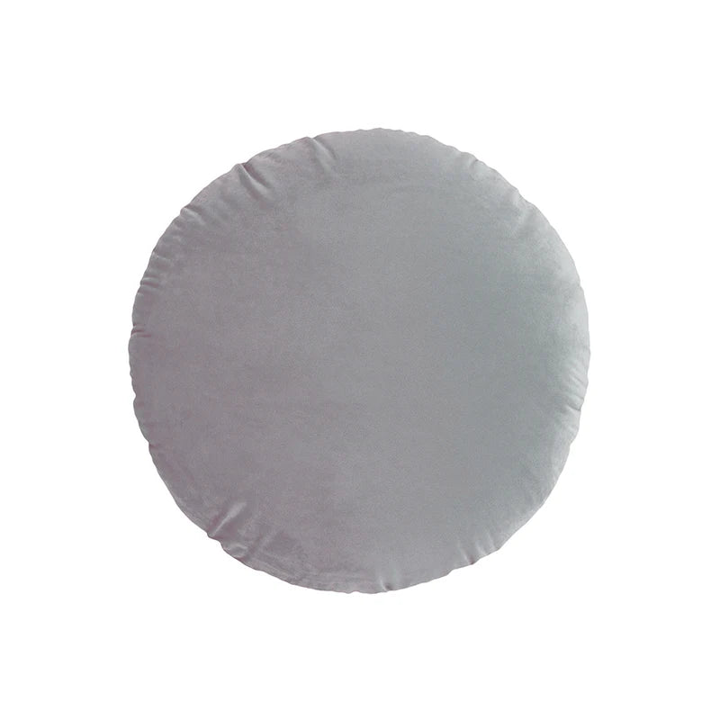 taies d'oreillers rondes velours couleurs unies moderne décoratives intérieur blanc bleu marine jaune rose