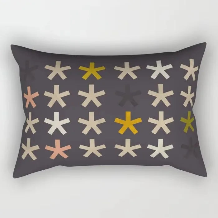 taie d'oreiller rectangulaire polyester motif géométrique moderne lit enfant 30x50cm opaque beige