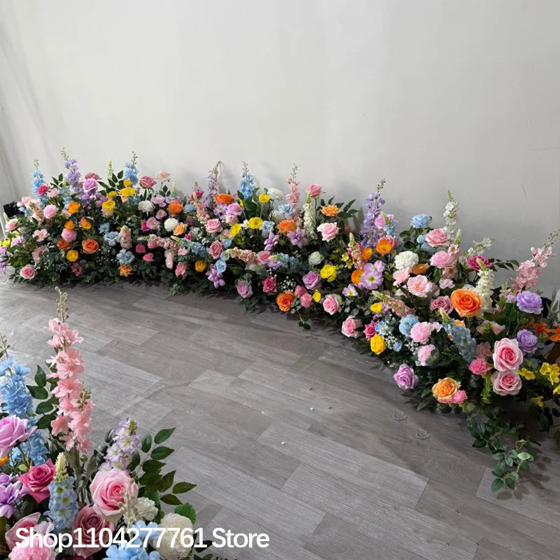 bouquet fleurs artificielles mixtes modernes mariage anniversaire extérieur rose blanc bleu jaune violet orange