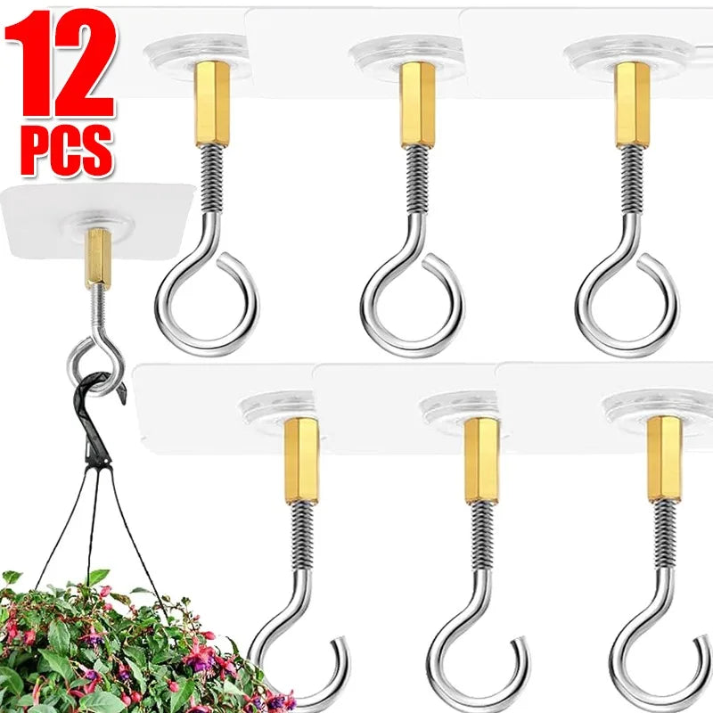 crochets suspension adhésifs transparent argenté doré fleurs plantes grimpantes modernes minimalistes tiges filetées bases