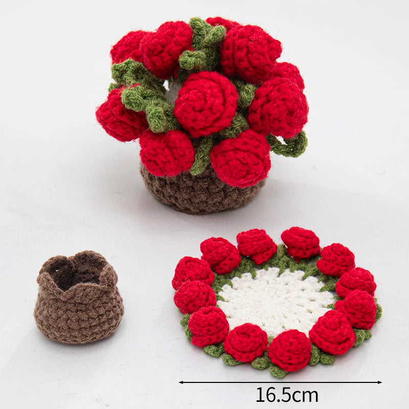 tapis table bouquet roses panier motifs fleuris artisanal main d'œuvre respectueux environnement