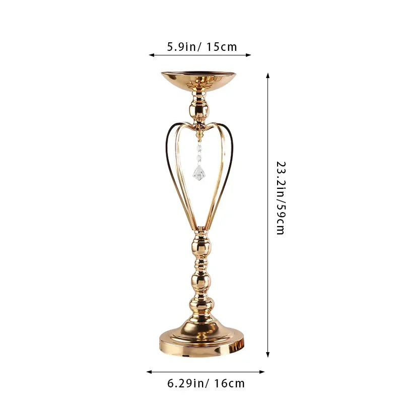 décoration mariage or élégante vase pied support fleur métal festive table