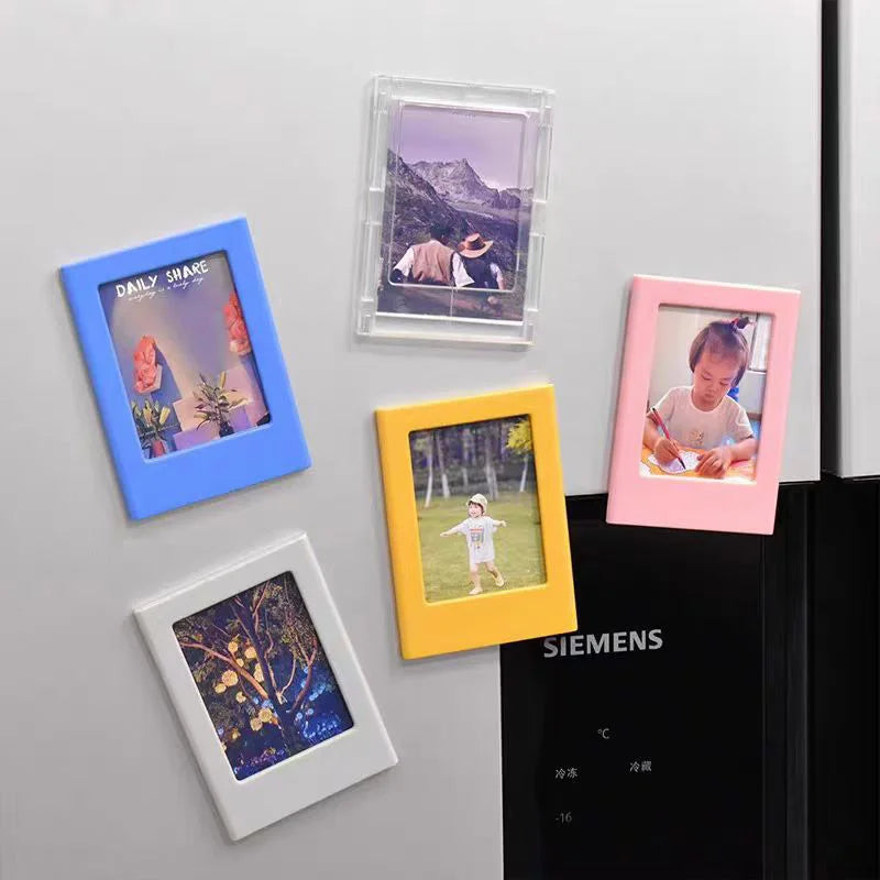 cadre photo magnétique film instantané mini couleurs assorties support mural décor moderne minimaliste
