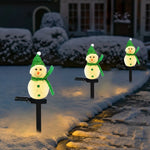 décoration noël bonhomme neige lumineux solaire extérieure intérieure clips glitter festive blanc rouge verte