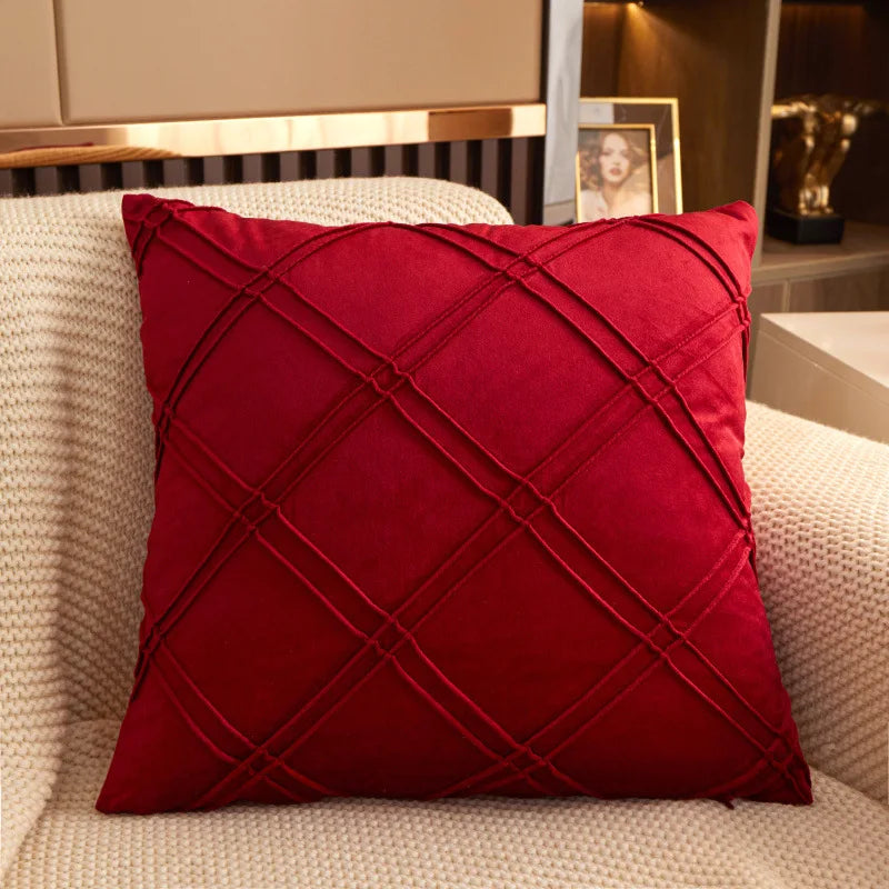 coussin décoratif velours rose moderne amovible lavable 45x45cm américain coussin carré motifs géométriques