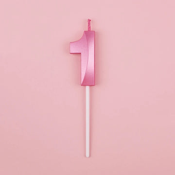 bougie anniversaire chiffre rose pâle brillant décoration gâteau fête bébé adulte cadeau fête moderne