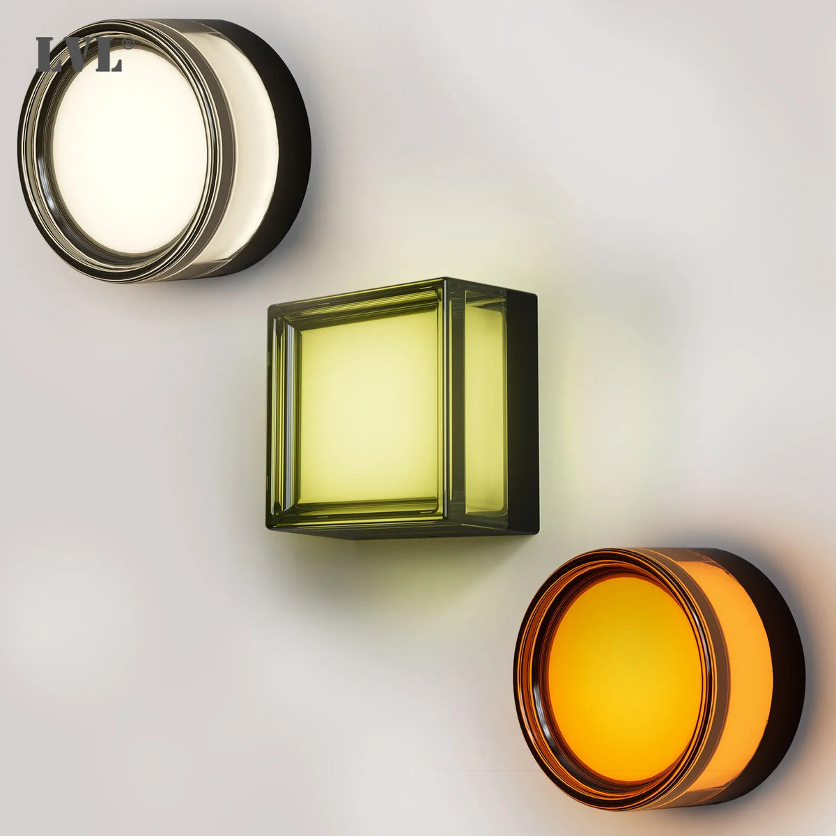 applique murale led moderne rond carré noir vert orange éclairage quotidien cuisine chambre entrée