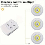 lampe led sans fil rechargeable batterie sèche adhésive télécommande blanc beige moderne minimaliste