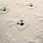 housses coussin brodées ours blancs texture douce décoration noël 45x45cm glissière fixations oreillettes