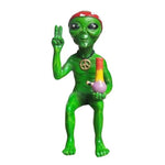 statues aliens résine vert gris yeux grands ouverts réaliste détaillé verre bière intérieur extérieur