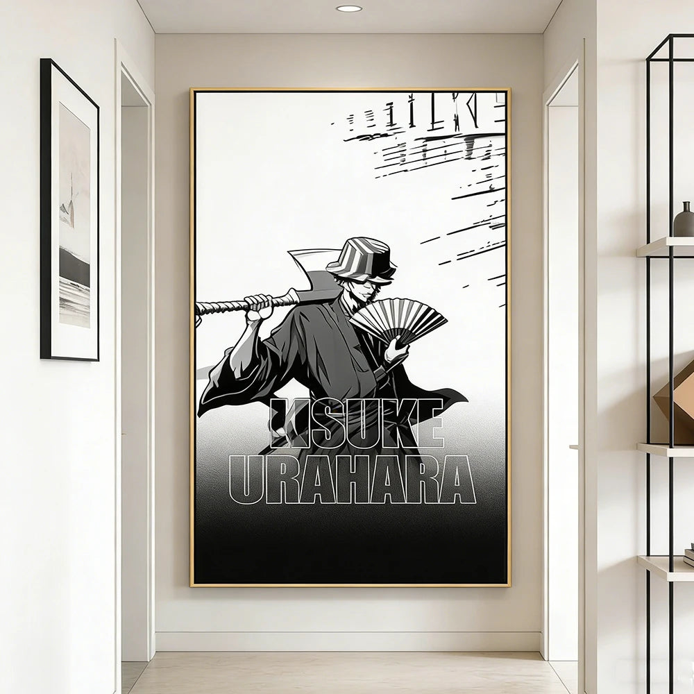 affiche anime bleach ichigo kurosaki byakuya kuchiki toile graphique moderne décoration maison chambre