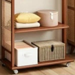 armoire vêtements mobile rotin marron clair 10 cintres boîtes rangement coussins entrée chambre moderne