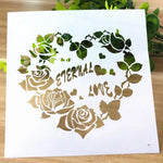 Stencil blanc motifs floraux palmiers oiseaux raisins feuilles bricolage scrapbooking decoration