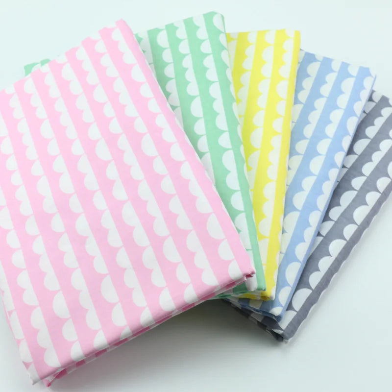 tissu coton imprimé demi cercles couleurs vives moderne graphique pliable opaque artisanal bricolage popeline