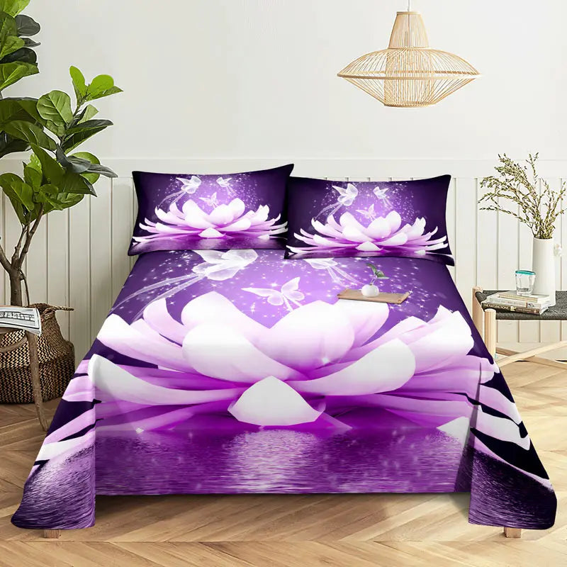 Taie d'oreiller violette motif Butterfly