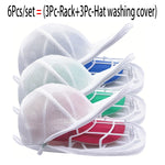 rangement chapeau casquette baseball bleu blanc vert maille clips sac lavage durable protecteur