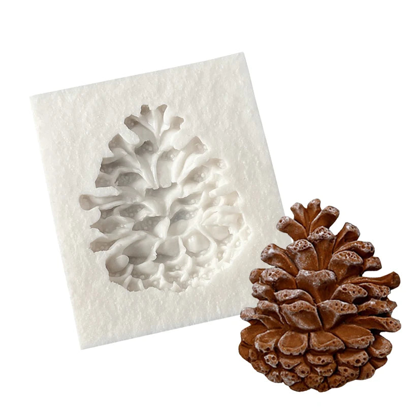 moule silicone pomme pin blanc marron décoration gâteau fondant cookies cupcakes noël festive