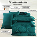 ensemble literie vert foncé texture quadrillée moderne housses oreiller drap plat housse couette elasticées