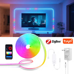 ruban led flexible multicolore adhésif moderne contrôle tactile application mobile zigbee.gateway hub wifi