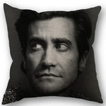taies d'oreiller coton lin motif jake gyllenhaal moderne bleu marine imprimé décoration maison washable