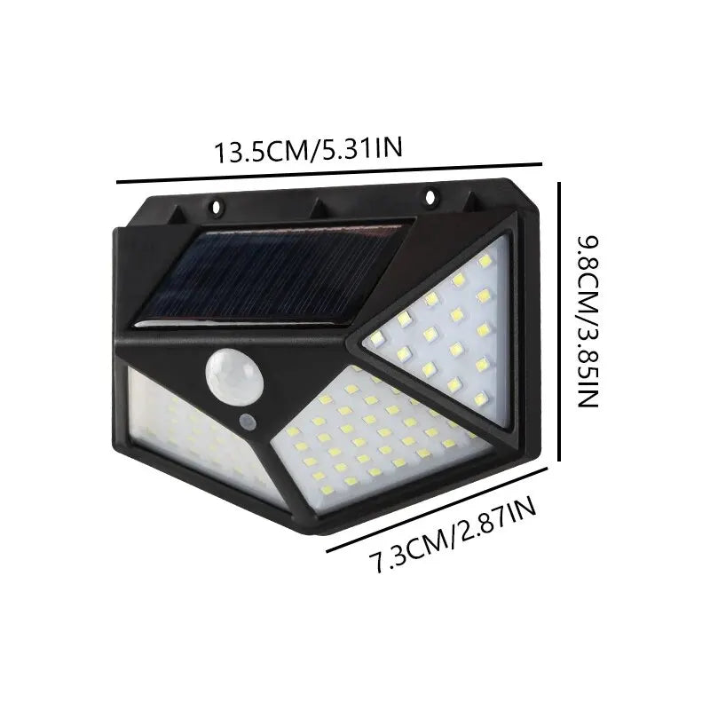 lampe murale solaire noire moderne capteur mouvement plastique mat 100ledextérieur