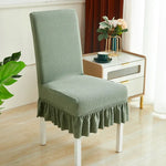 Housse chaise moderne rayées bleu gris vert élasthanne polyester amovible lavable