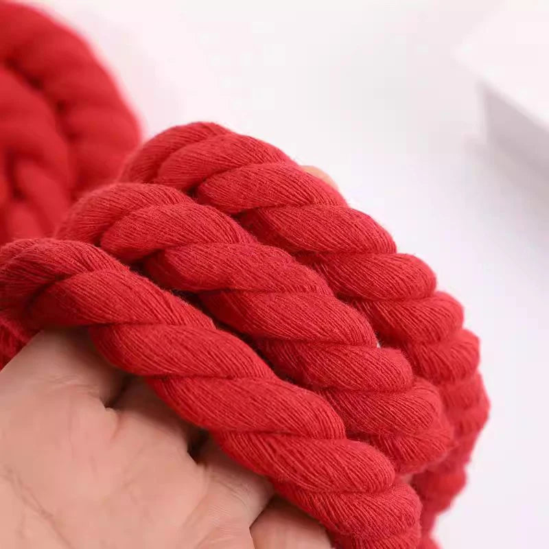 cordon coton torsadé rouge 12 20mm longueur 10mètres décoration sacs robuste écologique