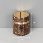 ensemble salle bain marbre moderne marron doré distributeur savon tasse brosse dents adhésif