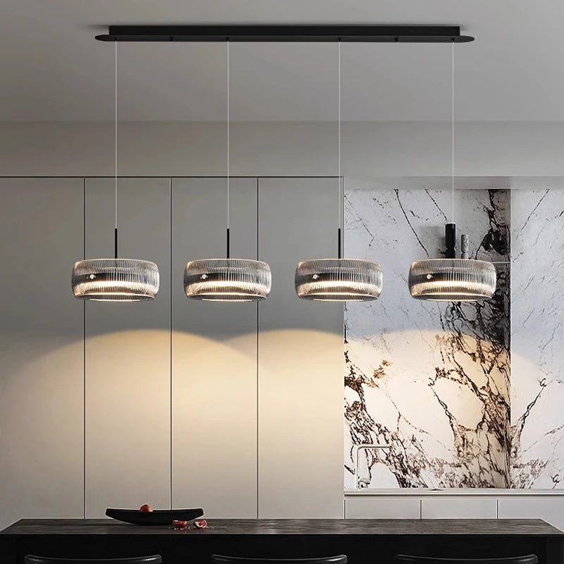 suspension lumineuse moderne transparente reliefs câbles suspendus 90 260V flux lumineux 249 2000