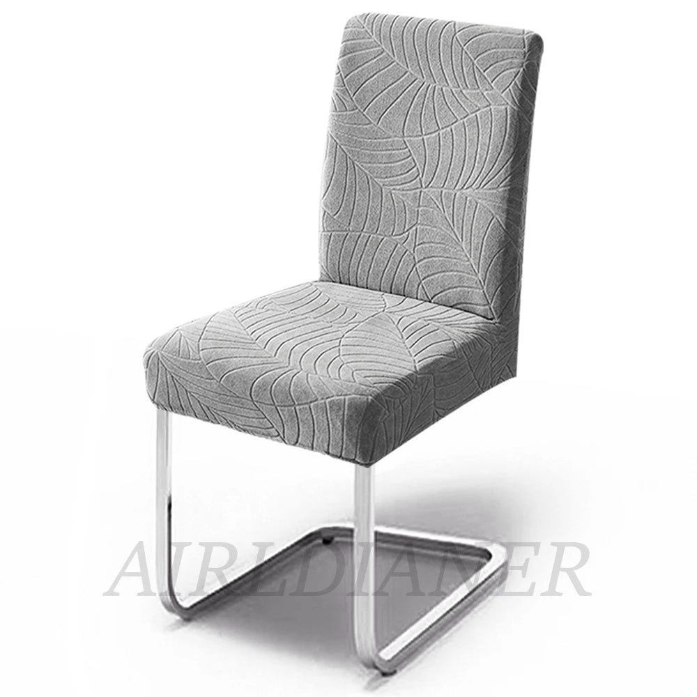 housse chaise gris feuilles moderne élastique polyester extensible mariage banquetôtel salle manger