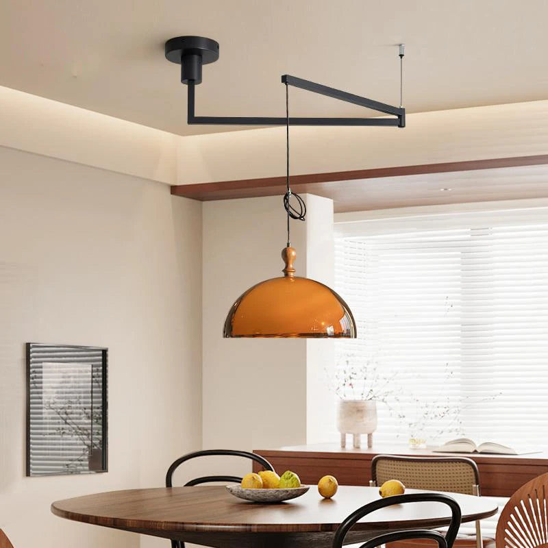 suspension lumineuse moderne orange pince suspension acrylique led réglable salon restaurant étude lumière chaude